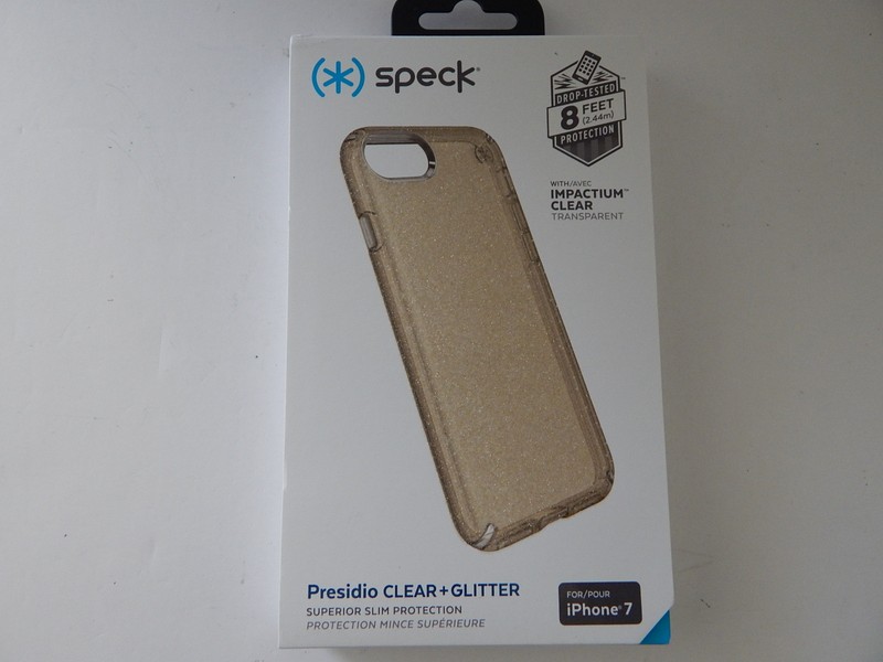 Speck Products Presidio Clear + Glitter Case iPhone 8/7 Gold Glitter/Clear New