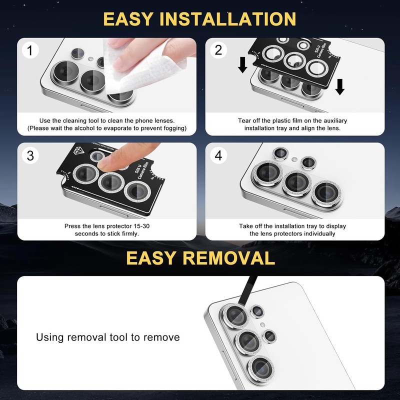 For Samsung S26 Ultra S26+ S26 Glitter Diamond Individual Camera Lens Protector gallery