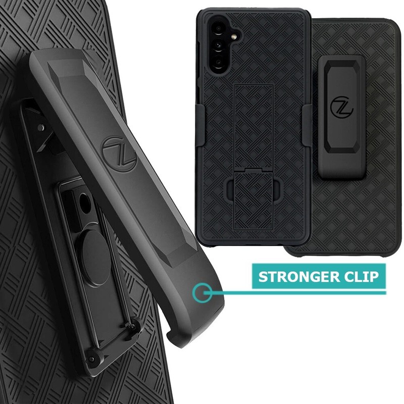 for Samsung Galaxy A13 5G 2022 Slim Tough Belt Clip Holster Case Kickstand BLACK