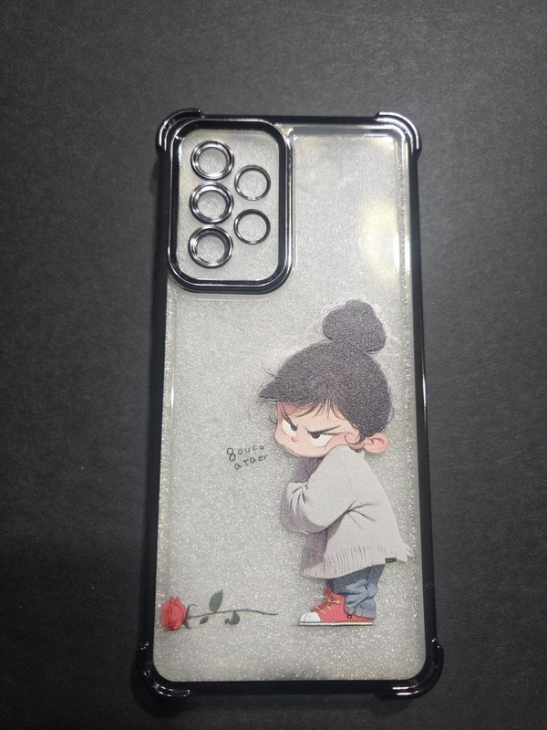Clear Cartoon Girl Glossy Patterned Hard Plastic Case for Samsung