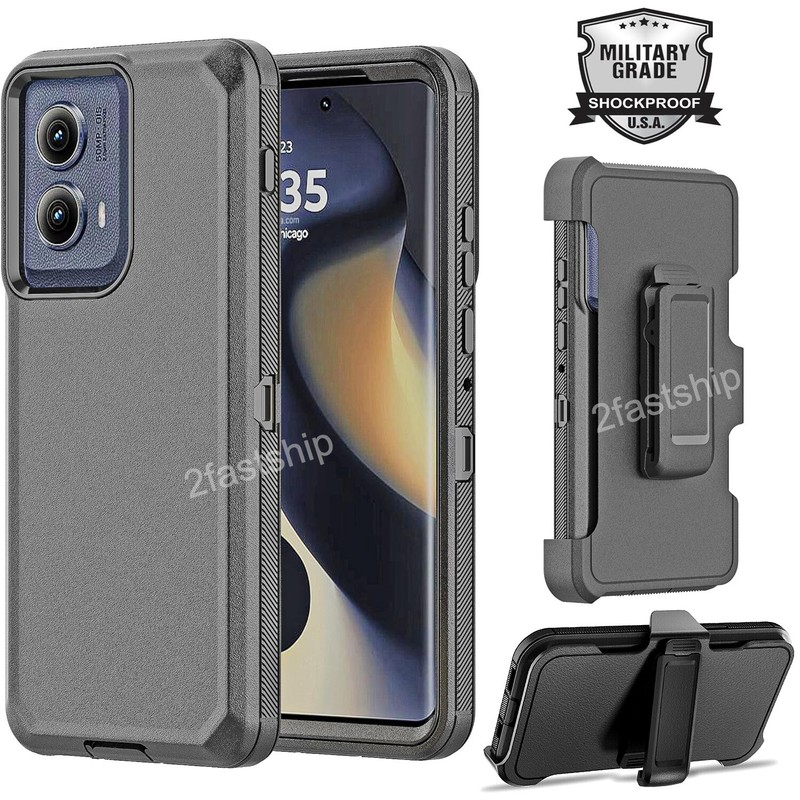 For Motorola Edge 2024 Defender Hard Case Fits Otterbox Belt Clip Holster