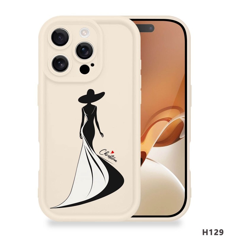 Silicone Phone Cover Customized Pretty Lady Case For iPhone 17e 15 14 16 Pro Max gallery