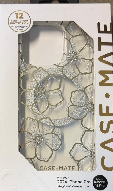 Case-Mate iPhone 16 Pro Case MagSafe – 12ft Drop Protection Floral Gems