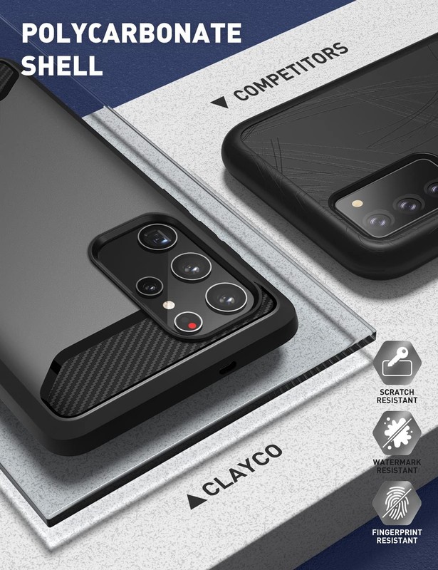 Clayco Xenon Series Case for Samsung Galaxy S22 Ultra (6.8 Inch) 5G 360 black gallery