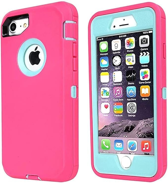 Annymall Case Compatible for iPhone 8 & iPhone 7 Heavy Duty Kickstand Tough 4in1