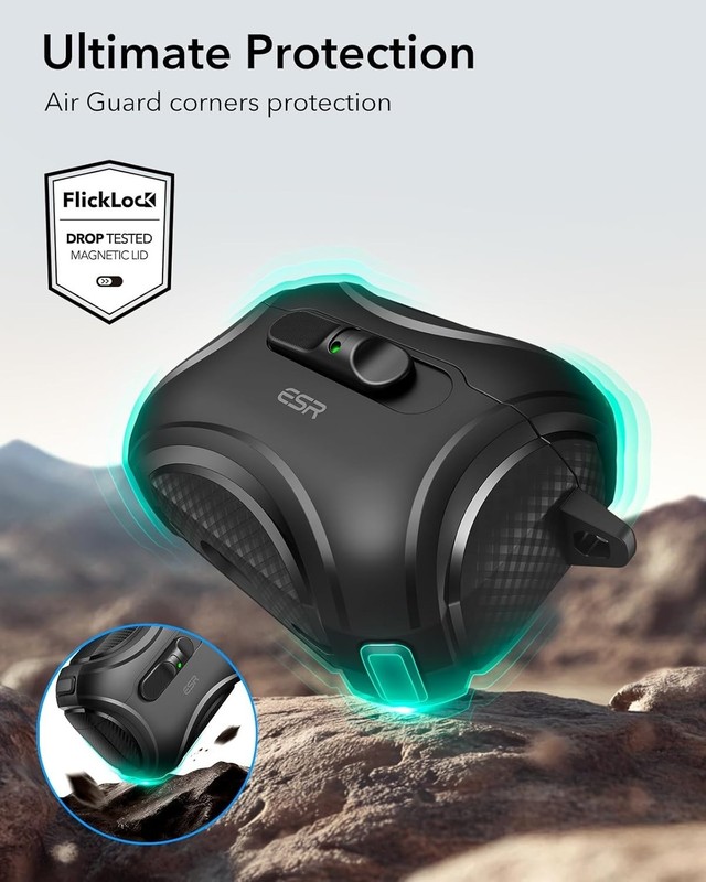 ESR Cyber Series AirPod Pro 3 (2025) Case MagSafe USB-C Drop-Proof Lock Black gallery