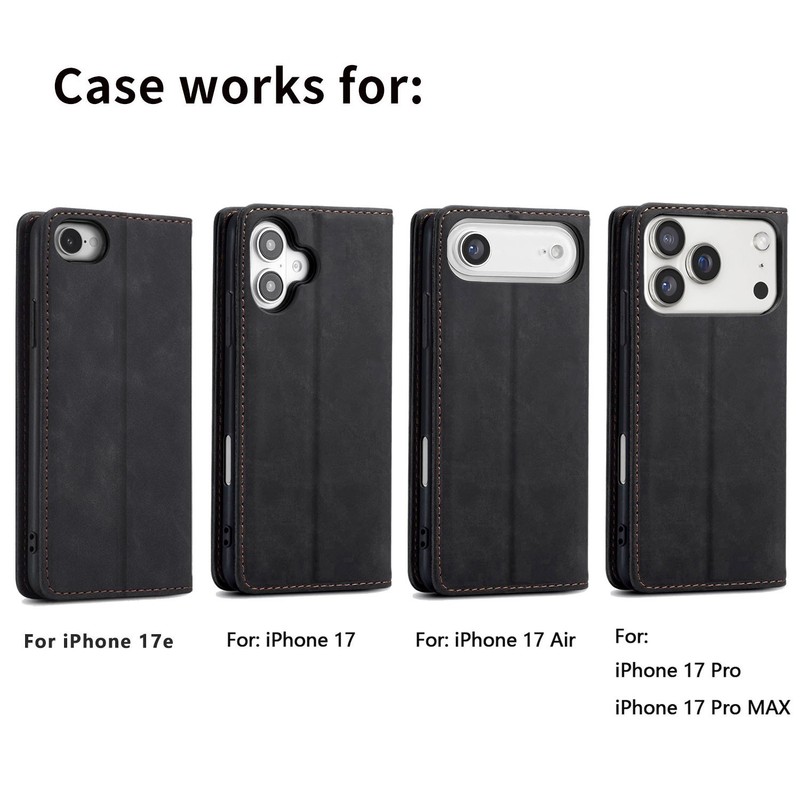 Wallet Case For iPhone 17e Cover with Credit Card Holder PU Leather Folio Flip gallery