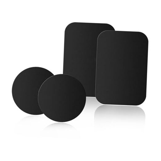 Adhesive Thin Metal Plates(Compatible with Magnetic Mounts),4 Piece 4black