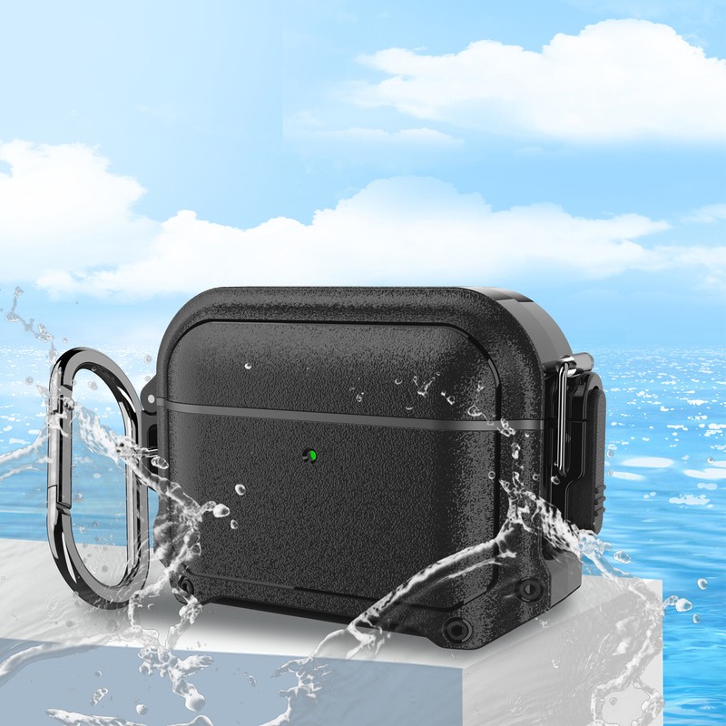 For Airpods Pro (2019) Anti Scratch Waterproof Rugged Case Cover with Carabiner