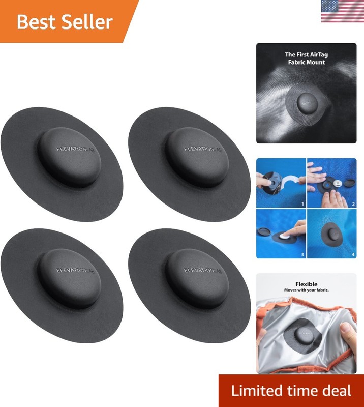 Discreet AirTag Fabric Mount – Flexible & Heavy-Duty 4-Pack for Bags and Jackets