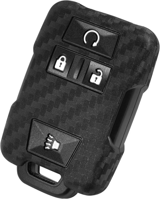 Key Fob Case Cover Carbon Fiber Pattern Silicone Cover Compatible with Chevrolet