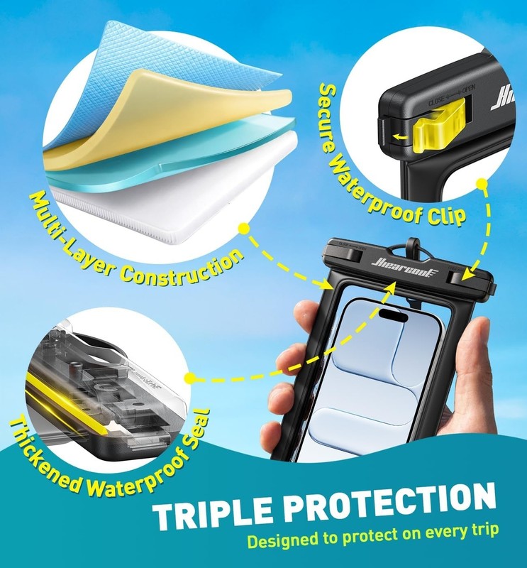 Waterproof Phone Pouch, IPX8 Waterproof Phone Case for Iphone 17/16/15/14 Pro Ma gallery