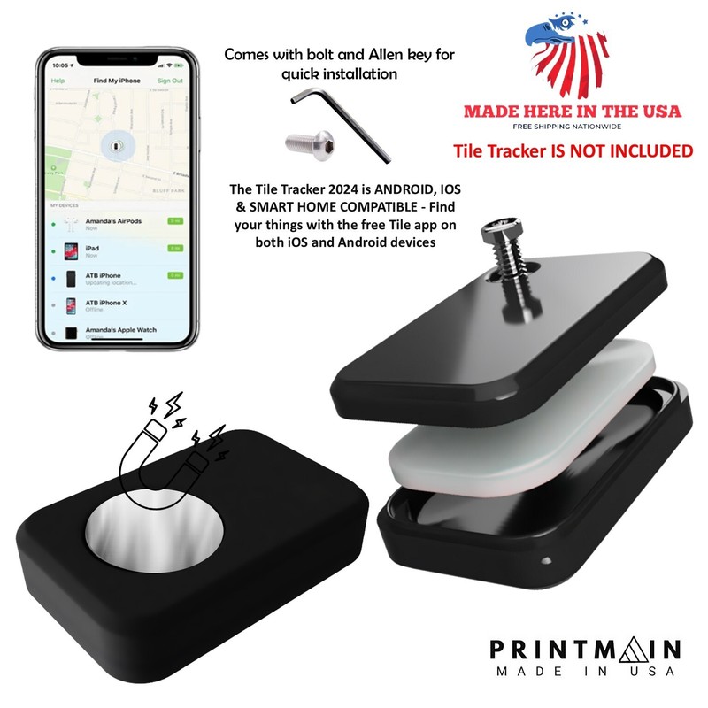 Tile Tracker 24 Car Case for Vehicles Tile Pro Hidden Magnetic Case USA Made