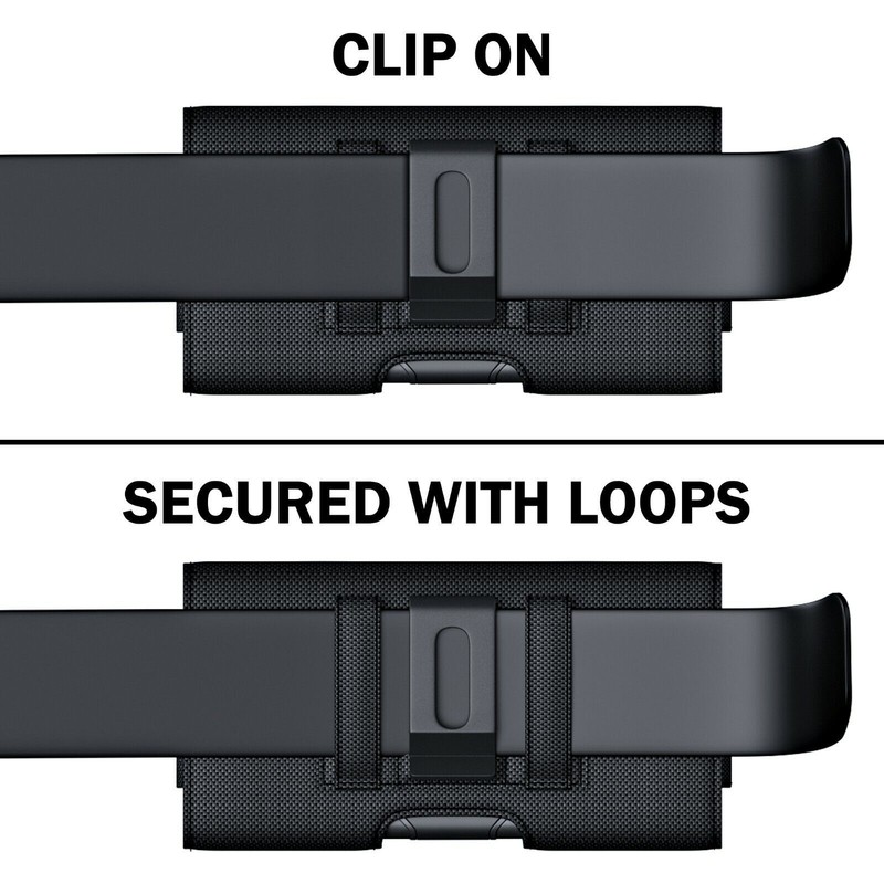 iPhone 17/16/15/14 Pro XR Nylon Cell Phone Belt Holder Holster Case w/Clip Pouch gallery