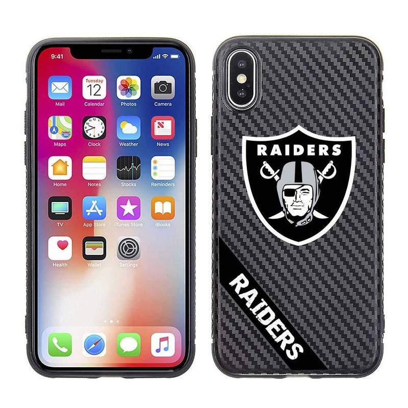 PBG NFL Las Vegas Raiders Black Carbon Case for iPhone X, XS (5.8″)
