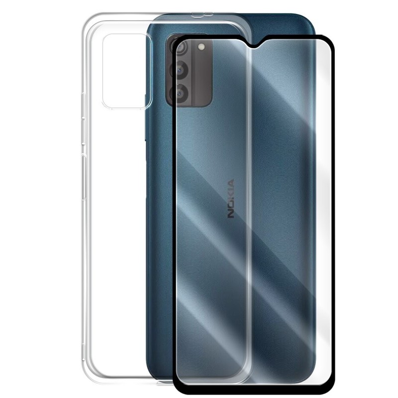 Durable Screen Protector+Crystal Clear Delicate TPU Case for Nokia G100 TA-1430