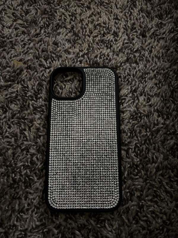 Black & Silver Rhinestone Bling Smartphone Back Case Cover, Studded Back