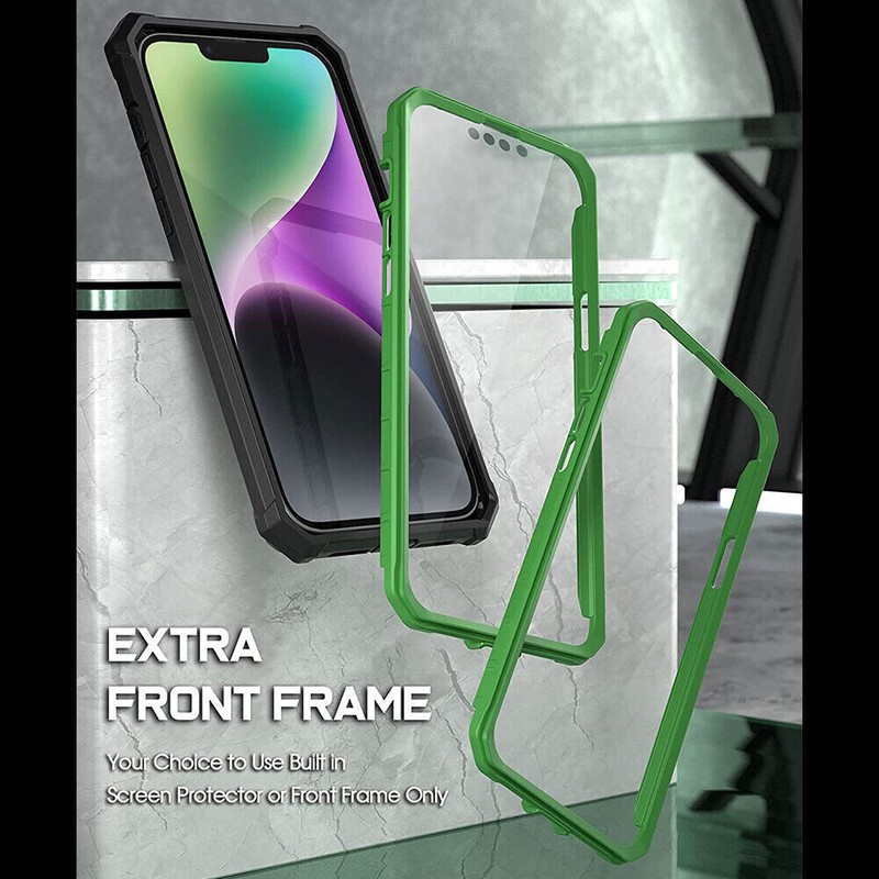 Poetic Guardian Case Compatible with iPhone 14 6.1 Inch Clear Cover Case Green gallery