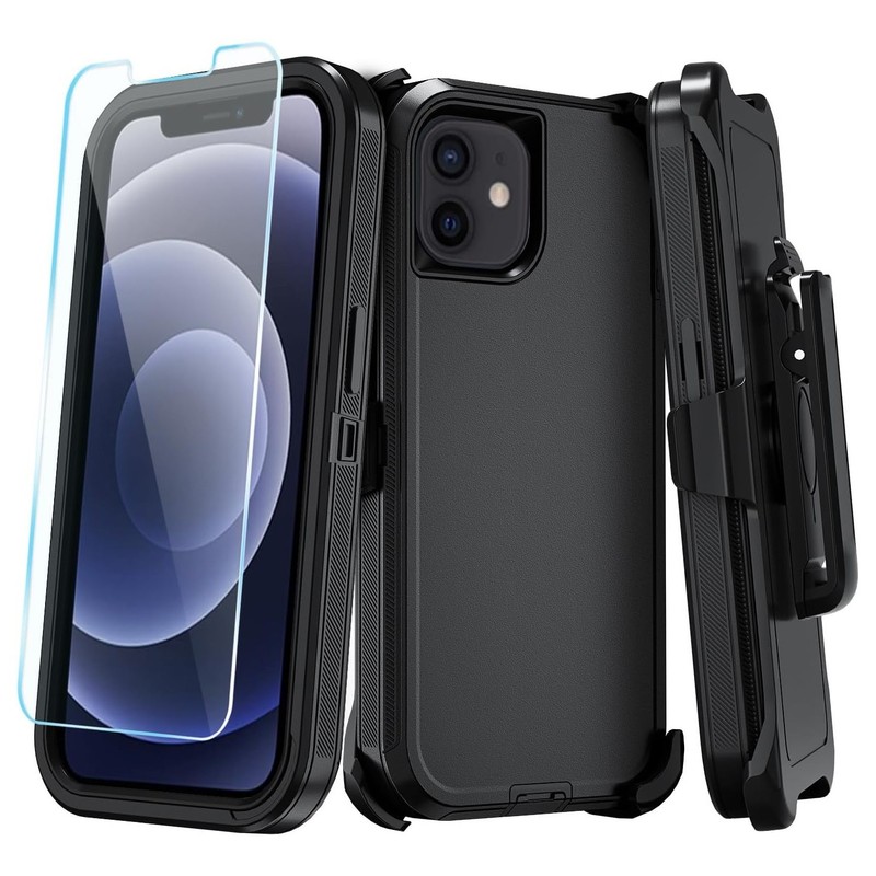 For iPhone 11/11 Pro Max Case Phone Cover Shockproof Fit Defender + Glass Screen