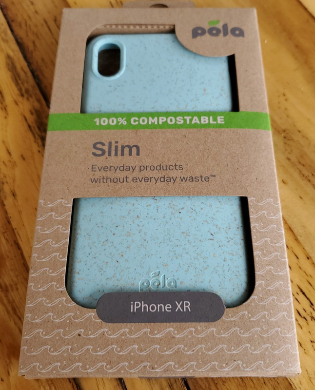 Pela iPhone XR Slim Soft Phone Case Back Cover Purist Blue 100% Compostable
