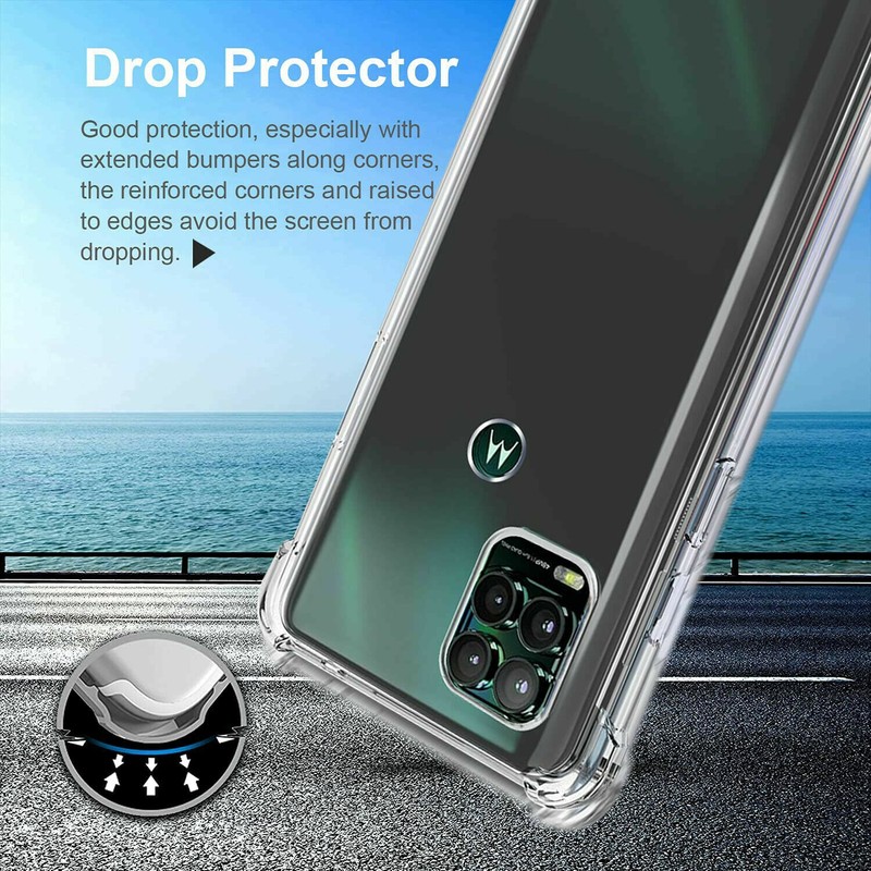 For Motorola Moto G Stylus 5G 2021 Shockproof TPU Clear Soft Case/Tempered Glass gallery