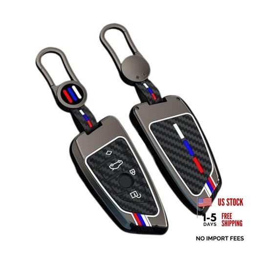 Carbon Fiber Key Fob Cover Case Metal Shell Cover Gunmetal Carbon Fiber