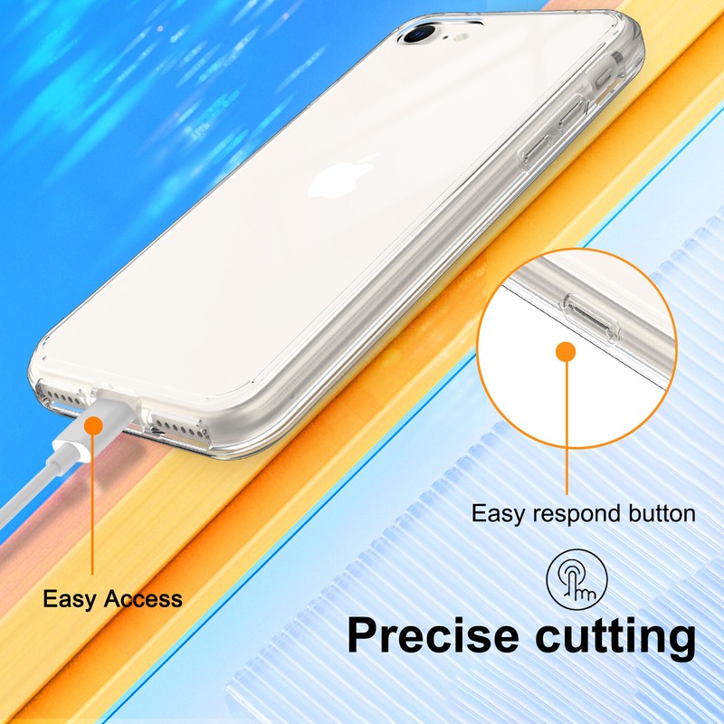 For iPhone SE 2nd 3rd Generation 8 7 Clear Case Crystal Cover / Screen Protector gallery