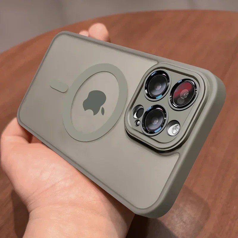 MagSafe Matte Magnetic Case with Lens Cover for iPhone 11-17 Pro Max gallery