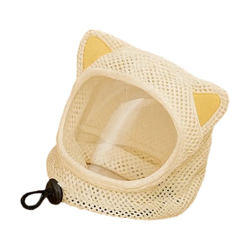 Soft Polyester Meshes Cats Head Cover Fun Ear Anti Scratch Protecting