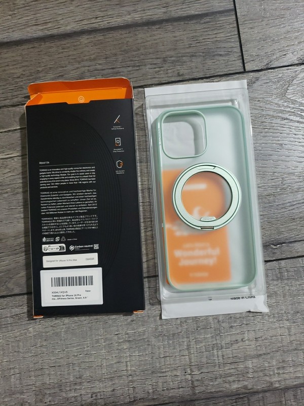 TORRAS 360 Rotatable Magnetic Stand Case for iPhone 16 Pro Max 6.9″, Mint Green