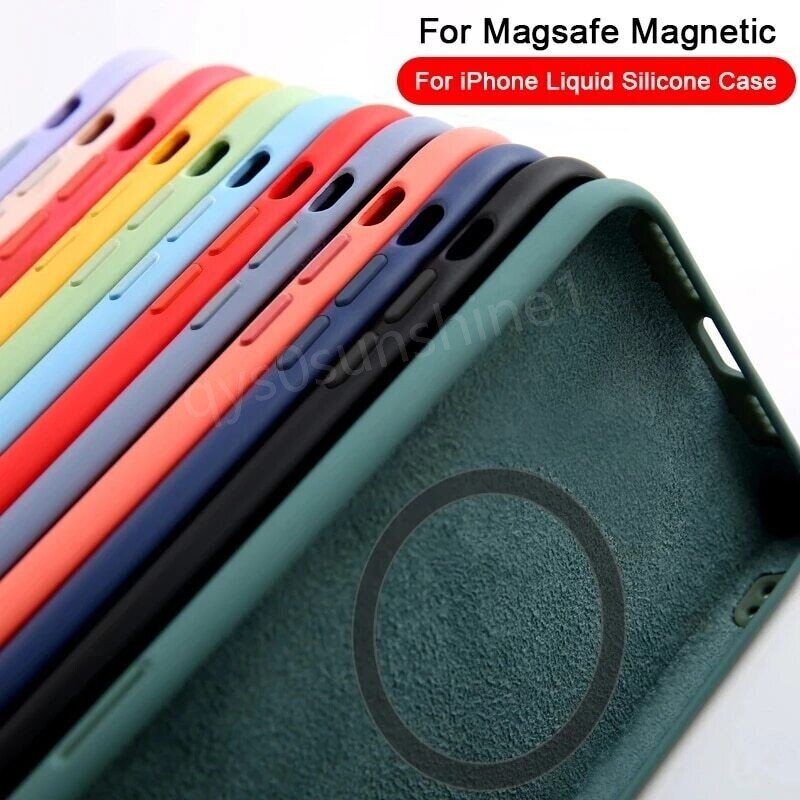 For iPhone 16 15 Pro Max 14 13 12 11 Mag Safe Magnetic Shockproof Silicone Case