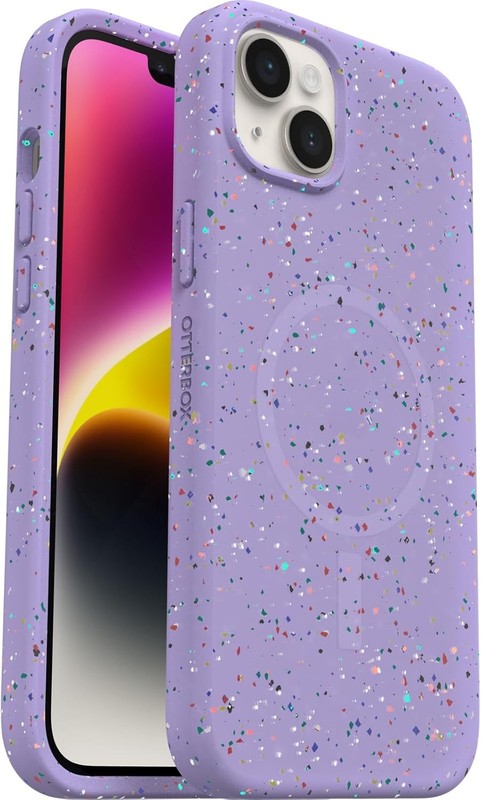 OtterBox iPhone 14 Plus Sustainable Series Case with MagSafe-Mardi GRAS (Purple)