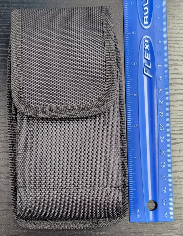 XL RUGGED CELL PHONE VERTICAL POUCH WITH METAL CLIP AND BELT LOOP HOLSTER