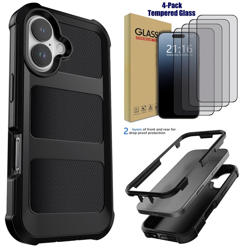 For iPhone 17 Pro Max/Air/Pro/17 Case Shockproof Hybrid Cover / Screen Protector