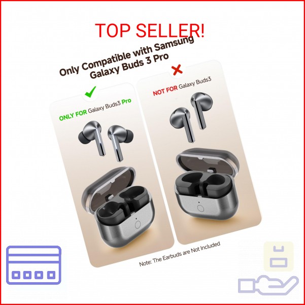 Wireless Charging Case Compatible with Samsung Galaxy Buds 3 Pro, Support Wirele gallery