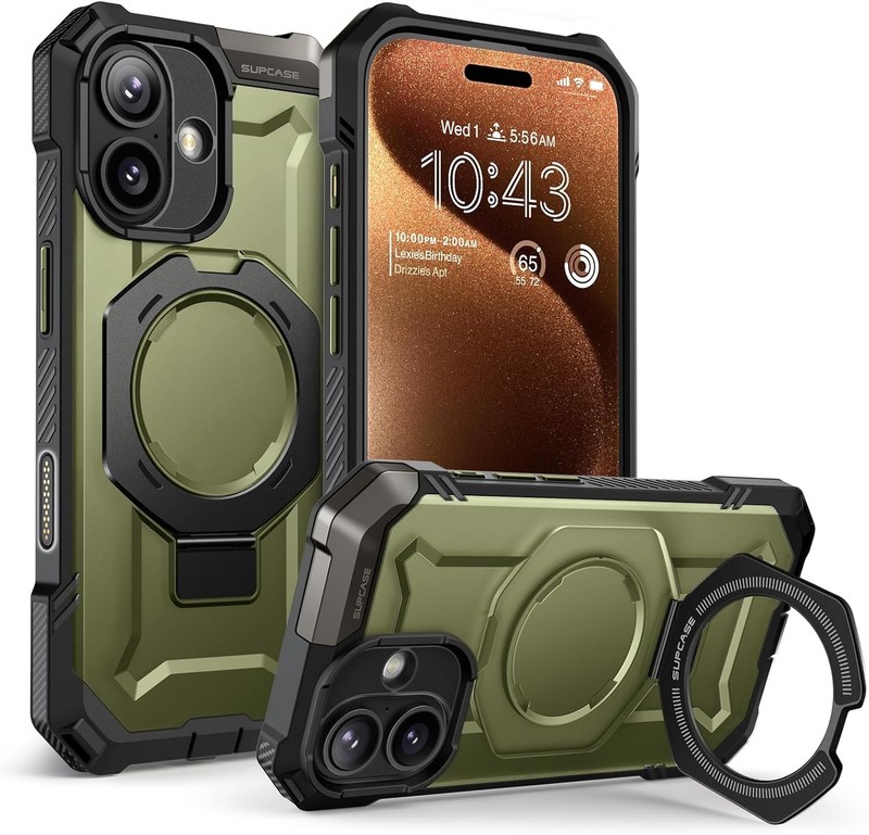 For iPhone 17 SUPCASE MilitaryGrade Case w/ Camera Control Button Magnetic Stand