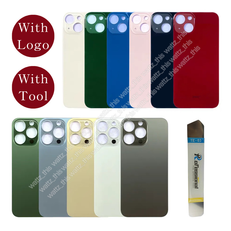 Back Glass Cover Replacement For iPhone 15 14 13 12 11 Pro Max XR XS SE Big Hole