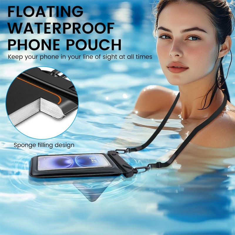 IPX8 Waterproof Phone Pouch Floating Double Space Dry Bag for Travel Pool Beach gallery