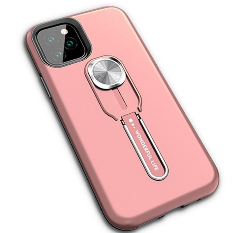 New Strong Metal Magnetic Car Holder Ring Kickstand Case for iPhone 11 ROSE GOLD