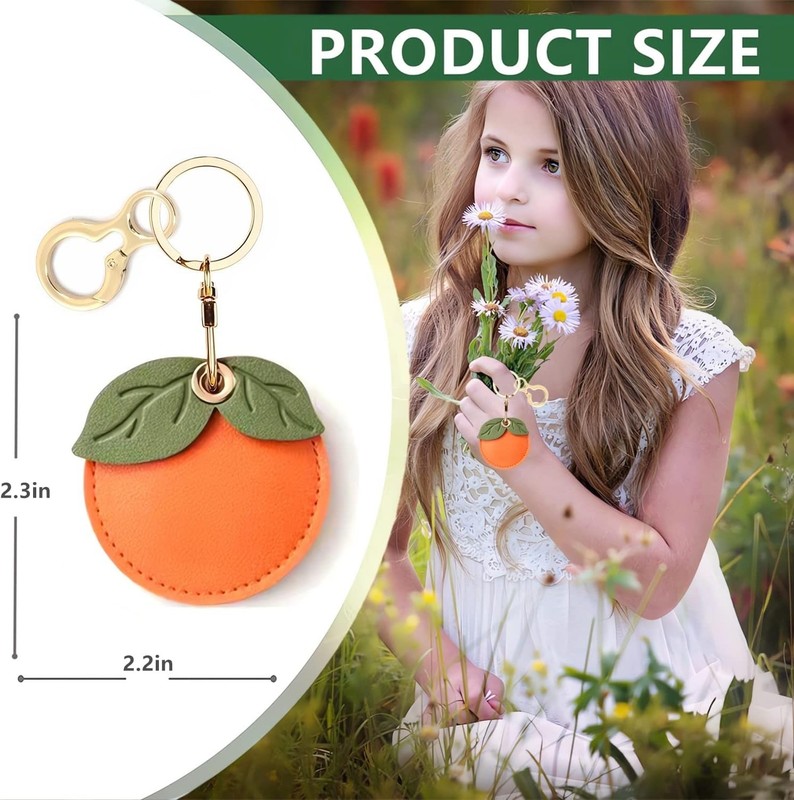 High-Quality PU Leather AirTag Case - Scratch-Resistant Keychain Holder for Kids gallery