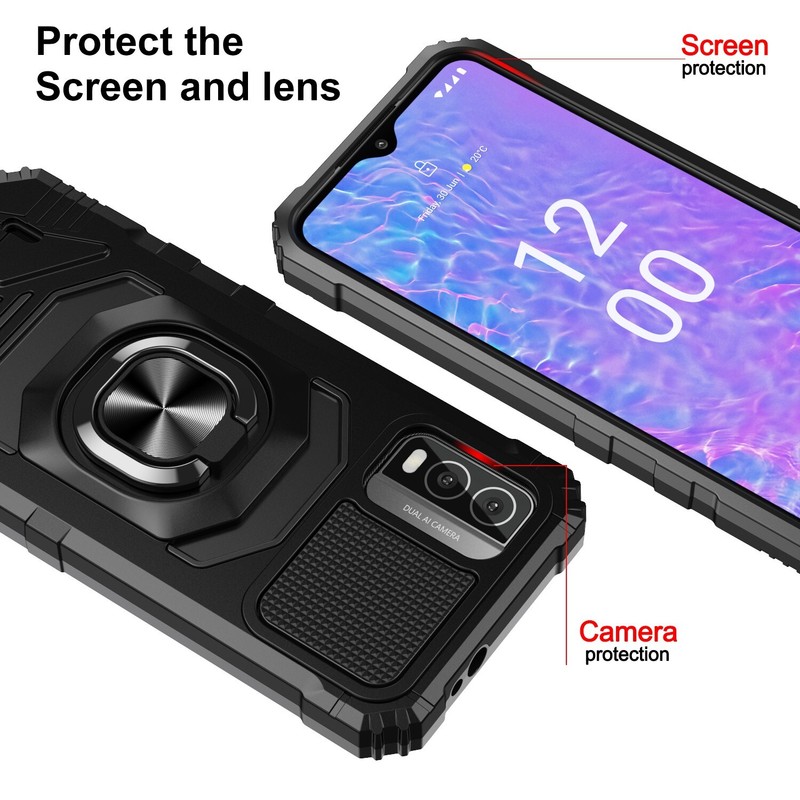 For Nokia C210 Case Shockproof Ring Kickstand Phone Cover with Tempered Glass gallery