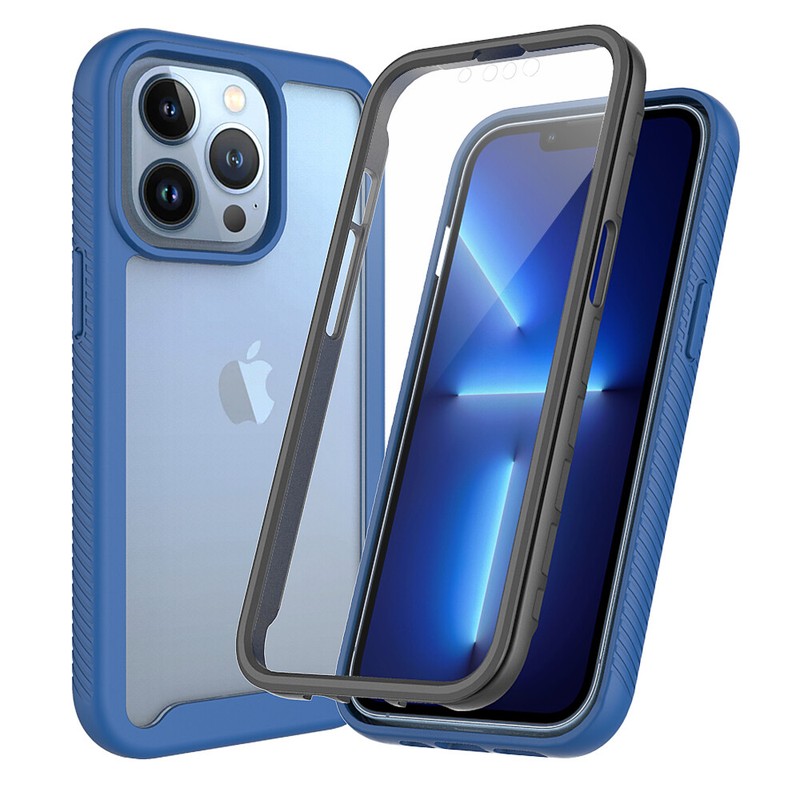 Fr iPhone 15 Pro Max/14/13/12 Rugged Full Body Case w/ Built-in Screen Protector