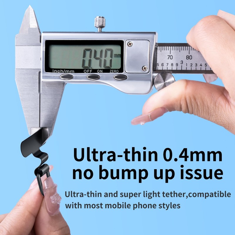 Phone Charm Holder, Mini Metal Tether Tab - Ultra Thin Stainless Steel Lanyar... gallery