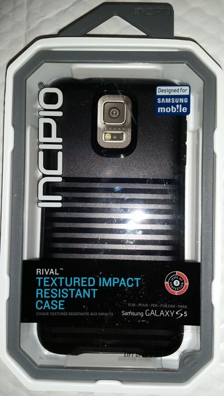 NEW Incipio RIVAL Textured Case for Samsung Galaxy S5 – BLACK (+ Temp Glass)