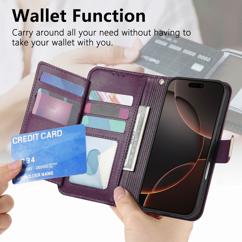 Crossbody Wallet Case for iPhone 16 Pro Max 15 14 13 12 with Zipper Pocket Strap gallery