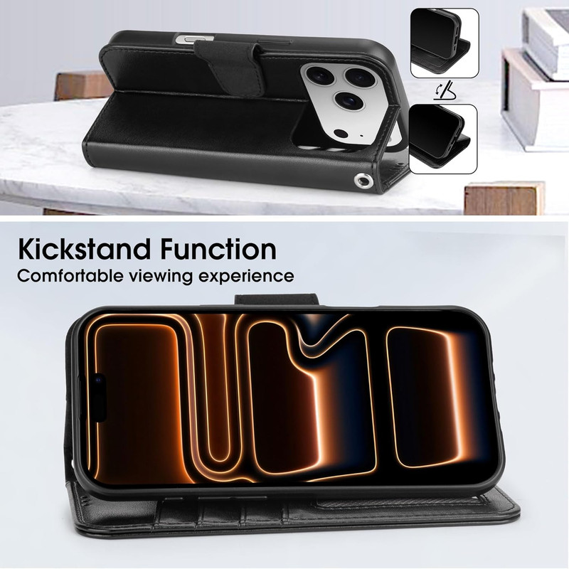 Arae Compatible with iPhone 17 Pro Max Case Wallet with Card Holder, Wristlet St gallery
