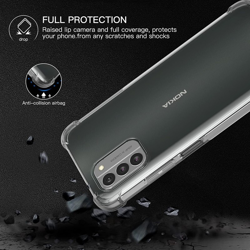 For Nokia XR21 C300 C210 G400 G42 5G Clear Shockproof TPU Case+Screen Protector gallery