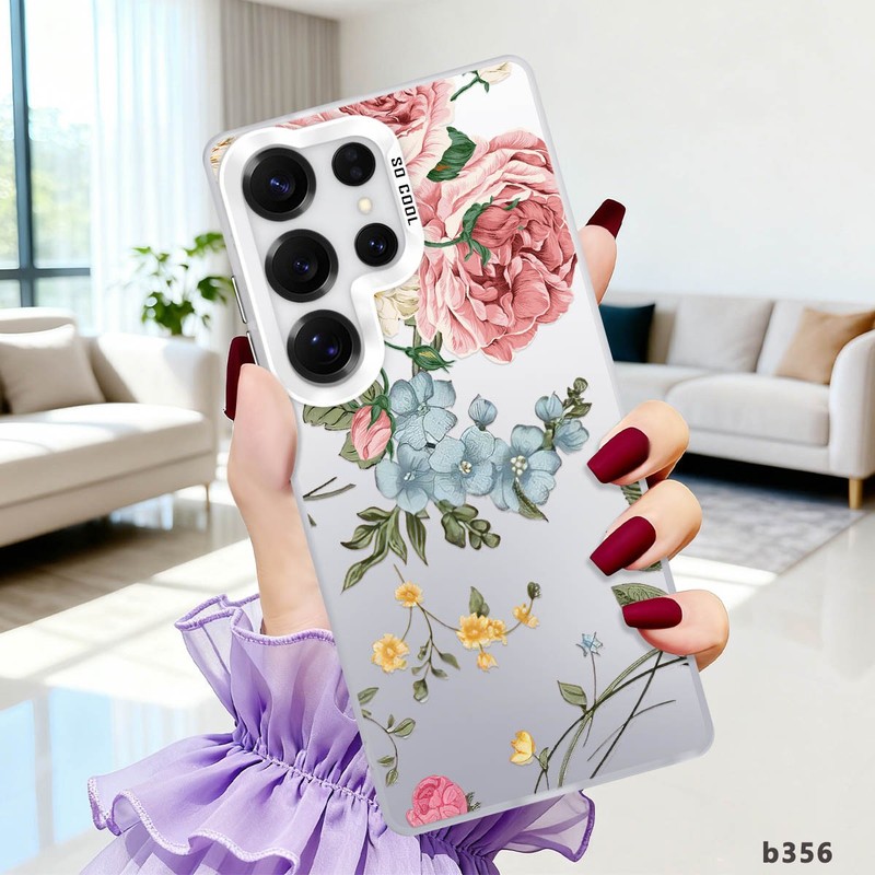 For Samsung Galaxy S24 S25 S26+ S23 Delicate Florals Phone Case Shockproof Cover