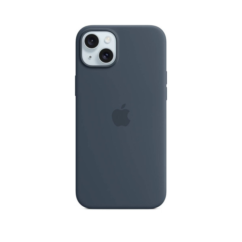 Open Box GENUINE Apple iPhone 15 Plus Silicone Case with MagSafe – Storm Blue