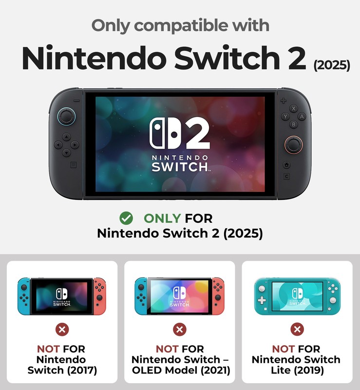 Dexnor for Nintendo Switch 2 Case 2025 Dockable Cover with Transformable Grip gallery